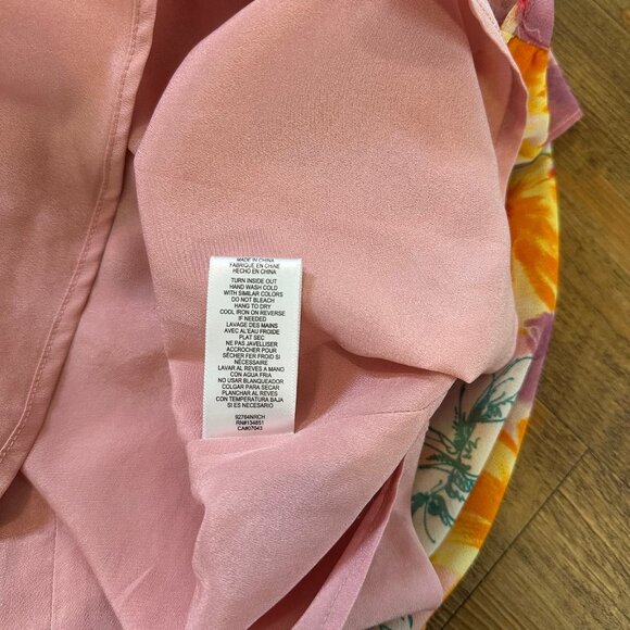 WAYF Womens With Love Tiered Maxi Dress Size XS Pink Tropical Ruffle Sleeveless - Picture 11 of 11